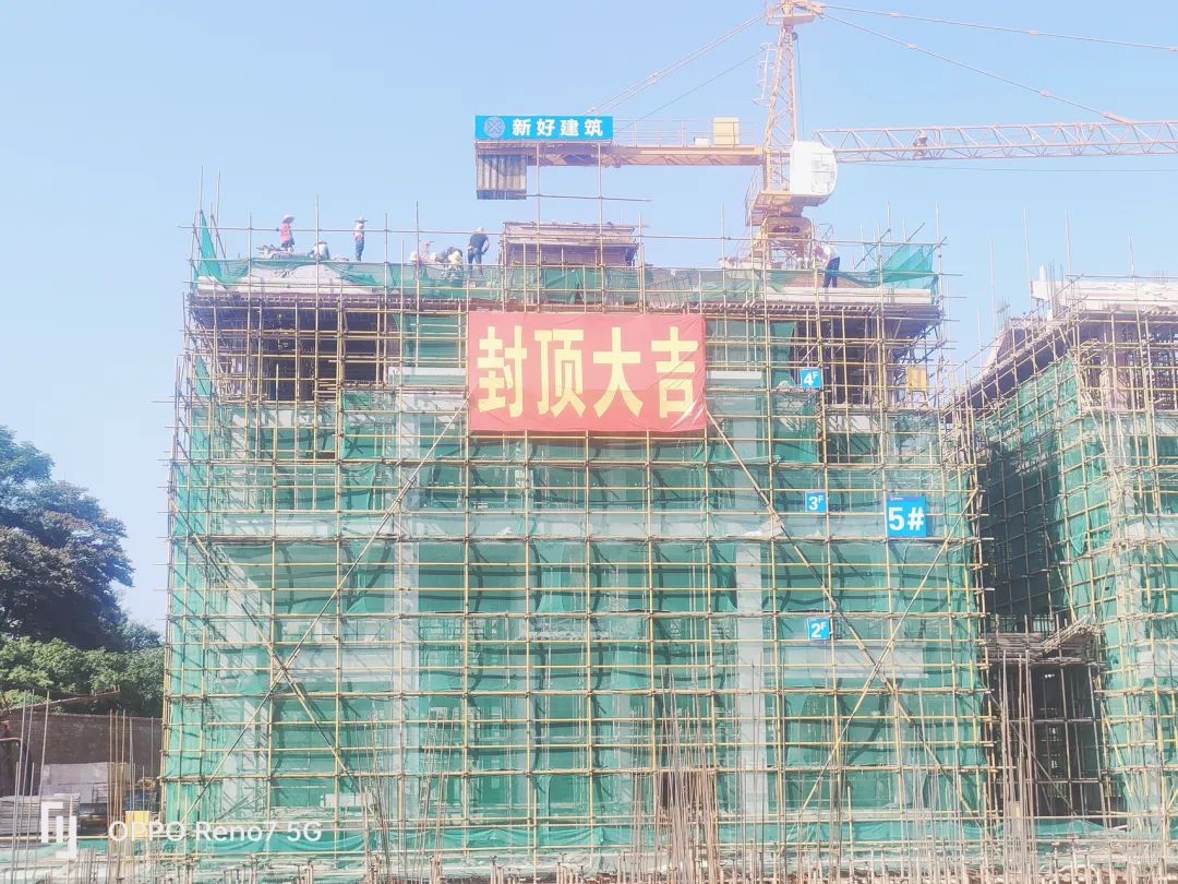 喜報！中隱紫云臺項目一期5棟榮耀封頂，新好建筑再譜華章